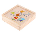 Wooden Animal Food Pairing Jigsaw Puzzles for Kids Home Family Game Set Gift