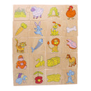 Wooden Animal Food Pairing Jigsaw Puzzles for Kids Home Family Game Set Gift