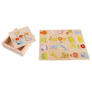 Wooden Animal Food Pairing Jigsaw Puzzles for Kids Home Family Game Set Gift