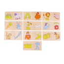 Wooden Animal Food Pairing Jigsaw Puzzles for Kids Home Family Game Set Gift