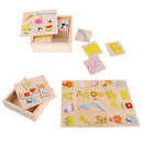 Wooden Animal Food Pairing Jigsaw Puzzles for Kids Home Family Game Set Gift