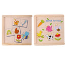 Wooden Animal Food Pairing Jigsaw Puzzles for Kids Home Family Game Set Gift