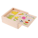 Wooden Animal Food Pairing Matching Toys for Kids Home Family Game Set Gift