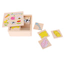 Wooden Animal Food Pairing Matching Toys for Kids Home Family Game Set Gift