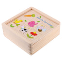 Wooden Animal Food Pairing Matching Toys for Kids Home Family Game Set Gift