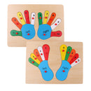 Montessori Materials Wooden Matching Toy Foot Insert Jigsaw Puzzle Kids Gift