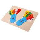 Montessori Materials Wooden Matching Toy Foot Insert Jigsaw Puzzle Kids Gift