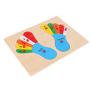 Montessori Materials Wooden Matching Toy Foot Insert Jigsaw Puzzle Kids Gift