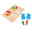 Montessori Materials Wooden Matching Toy Foot Insert Jigsaw Puzzle Kids Gift