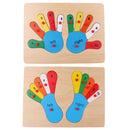 Montessori Materials Wooden Matching Toy Foot Insert Jigsaw Puzzle Kids Gift
