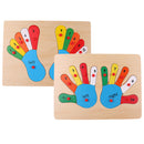 Montessori Materials Wooden Matching Toy Foot Insert Jigsaw Puzzle Kids Gift