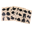 Kids Childhood Montessori Materials Wooden Toy Family Set - Shadow Matching