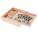 Kids Childhood Montessori Materials Wooden Toy Family Set - Shadow Matching