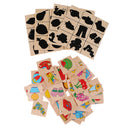 Kids Childhood Montessori Materials Wooden Toy Family Set - Shadow Matching