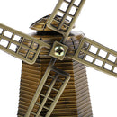 Bronzer Metal Dutch Windmill Model Statue Figurine Craft for Cafe Bar Decor
