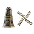 Bronzer Metal Dutch Windmill Model Statue Figurine Craft for Cafe Bars Decor