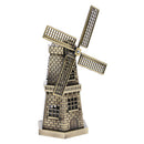 Bronzer Metal Dutch Windmill Model Statue Figurine Craft for Cafe Bars Decor