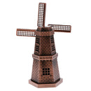Copper Metal Dutch Windmill Model Statue Figurine Craft for Cafe Bar Decor