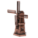 Copper Metal Dutch Windmill Model Statue Figurine Craft for Cafe Bar Decor