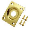 Rectangle Jack Plate for Les Paul or Tele Style Electric Guitar Bass Gold