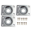 Rectangle Jack Plate for Les Paul or Tele Style Electric Guitar Bass Silver