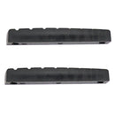 Set of 2 Black Plastic Slotted Nut & Saddle for 8 Strings Guitar Ukulele Parts
