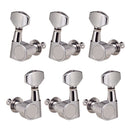 Folk Guitar Parts Alloy String Tuning Pegs Tuners 3R3L Square Button Chrome