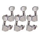 Folk Guitar Parts Alloy String Tuning Pegs Tuners 3R3L Square Button Chrome