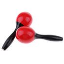 Portable 1 Pair Red Wooden Samll Hand Percussion Maracas for Children Musical Instrument Toys