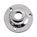 Round Metal Threaded Jack Plate & Screws for Electric Guitar Bass Silver