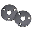 Round Jack Plate Cover fr Les Paul or Tele Style Electric Guitar Bass Black