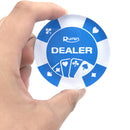 Durable Transparent Blue Acrylic Dealer Button for Poker Card Casino Board Game Parts 2.83 x 0.78inch