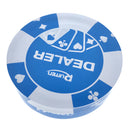 Durable Transparent Blue Acrylic Dealer Button for Poker Card Casino Board Game Parts 2.83 x 0.78inch