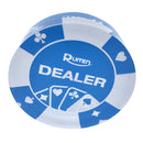 Durable Transparent Blue Acrylic Dealer Button for Poker Card Casino Board Game Parts 2.83 x 0.78inch