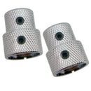 Pack of 2 Brass Electric Guitar / Bass Volume + Tone Double Layer Hole Control Knobs Buttons Silver