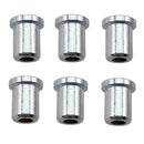 6 pieces Guitar Strings Mounting Ferrules Bushing for Electric Guitar Part Silver