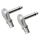 2 Pack 6.35mm 1/4'' Right Angle Mono Plug Audio Cable Connector for Guitar Bass