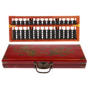 15 Column Vintage Chinese Wooden Bead Arithmetic Abacus with Box for Children Adults Gift