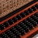 15 Column Vintage Chinese Wooden Bead Arithmetic Abacus with Box for Children Adults Gift