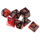 7x Acrylic Polyhedral Dice D20 D12 D10 D8 D6 D4 for Dungeons and Dragons Red & Black