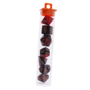 7x Acrylic Polyhedral Dice D20 D12 D10 D8 D6 D4 for Dungeons and Dragons Red & Black