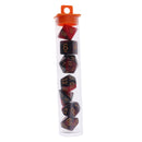 7x Acrylic Polyhedral Dice D20 D12 D10 D8 D6 D4 for Dungeons and Dragons Red & Black