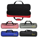Oxford Cloth Flute Case Cover - Carring Bag with Handle Strap Plush Lining Silver Gray
