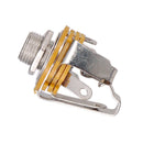 Pack of 2pc Stereo Electric Guitar Jacks 1/4'' 6.35mm Stereo Jack Socket Chrome