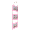 1x Hanging Triple Wooden Photo Frame for Family Lovers Picture Display Frame