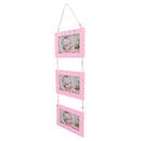 1x Hanging Triple Wooden Photo Frame for Family Lovers Picture Display Frame