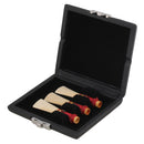 Portable Black PU Leather Oboe Bassoon Reed Protective Case Holder for 3pcs Reeds Woodwind Accessory