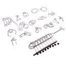16 Sets Metal Wire Ring Brain Teaser Toys 9 Linked Rings Puzzle Classic Intelligence Toys for Chidren Adult