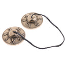 Exquisite 1 Pair Carved Mantras Cymbal Buddhist Style Cymbal Hand Percussion for Kids Musical Toys 2.63inch