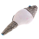 Tibetan Silver Natural Conch Shell Pendants Handmade Sea Snail Lucky Decor